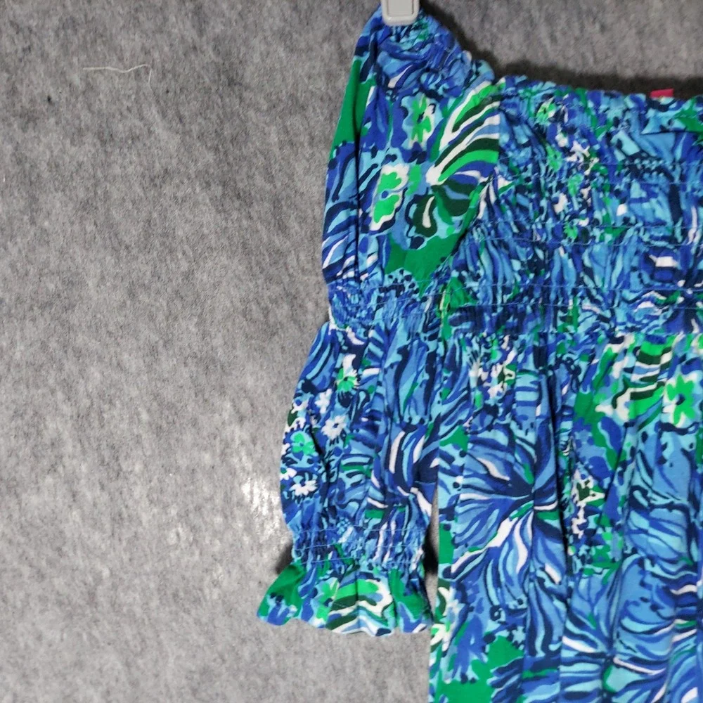 Lilly Pulitzer Girl Mini Beyonca Dress S Smocked Cotton Abaco Tropical Resort